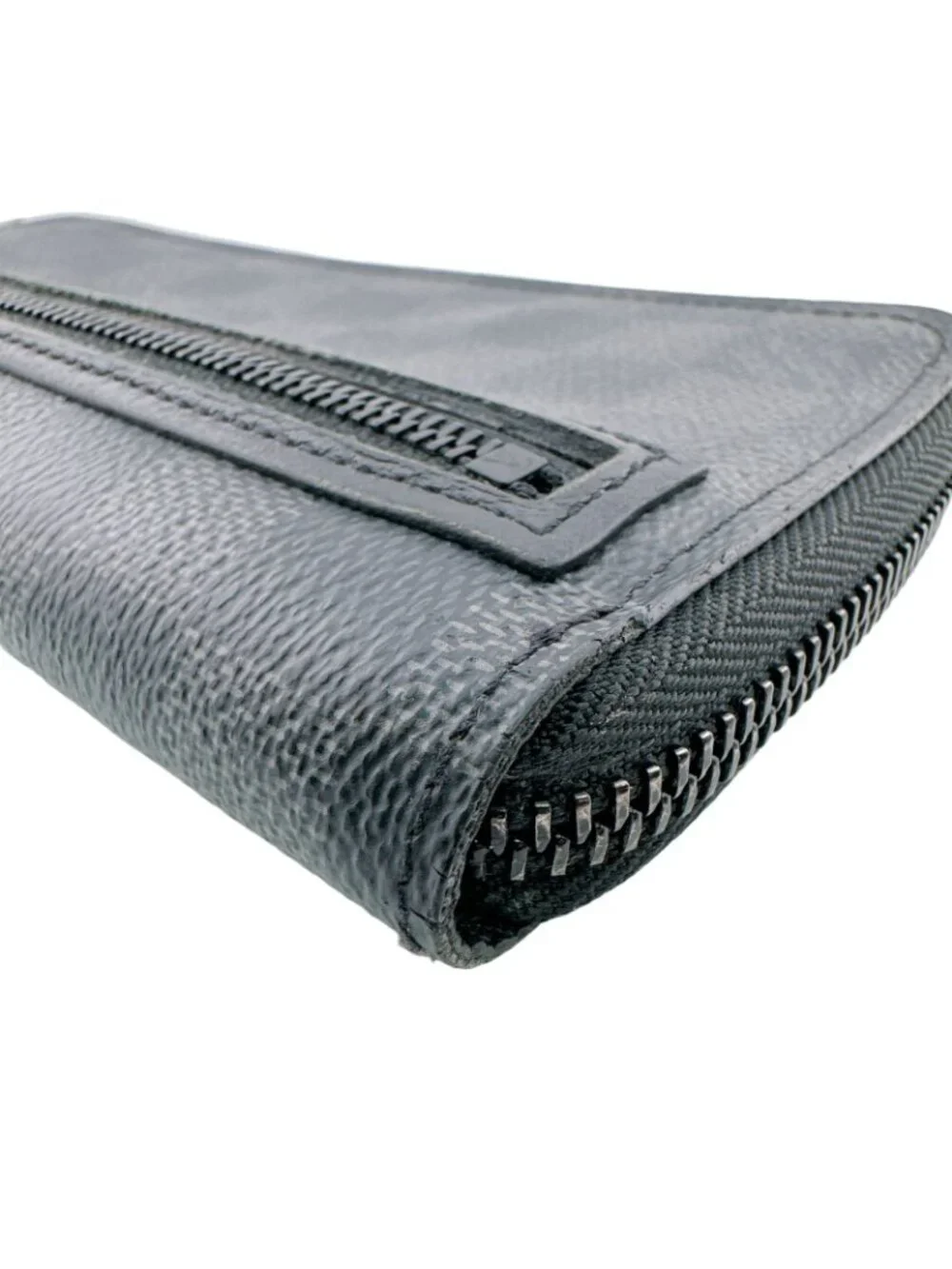 Louis Vuitton Damier Graphite Zippy Wallet Vertical Utility Leather Black Red